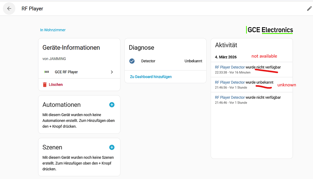 Rf File Player Problème RFPlayer avec Home Assistant - RF Player - GCE Electronics