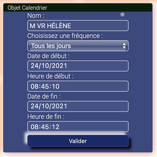 Objet calendrier